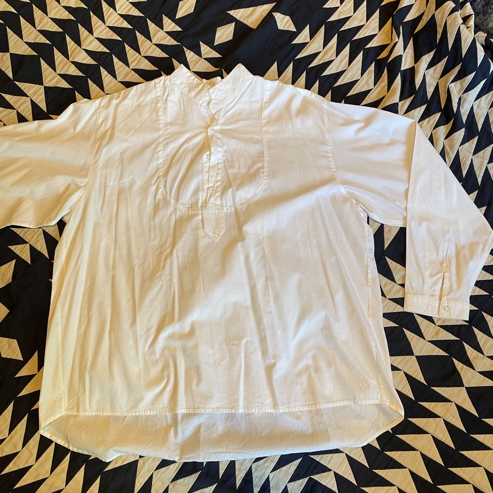 Mens collarless shirt